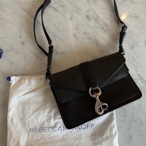REBECCA MINKOFF Black Leather Crossbody Shoulder Bag